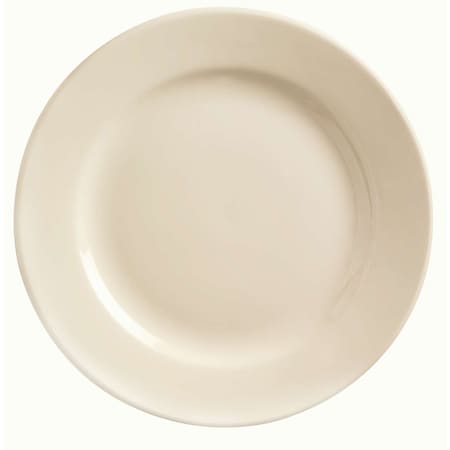 World Tableware Princess White 9.75" Cream White Rolled Edge Medium Rim Plate, PK24 PWC-9